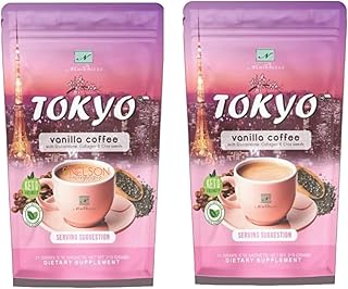 20 Sachets Nami-roseus Tokyo Vanilla Coffee Mix with Glutathione, Collagen & Chia Seeds