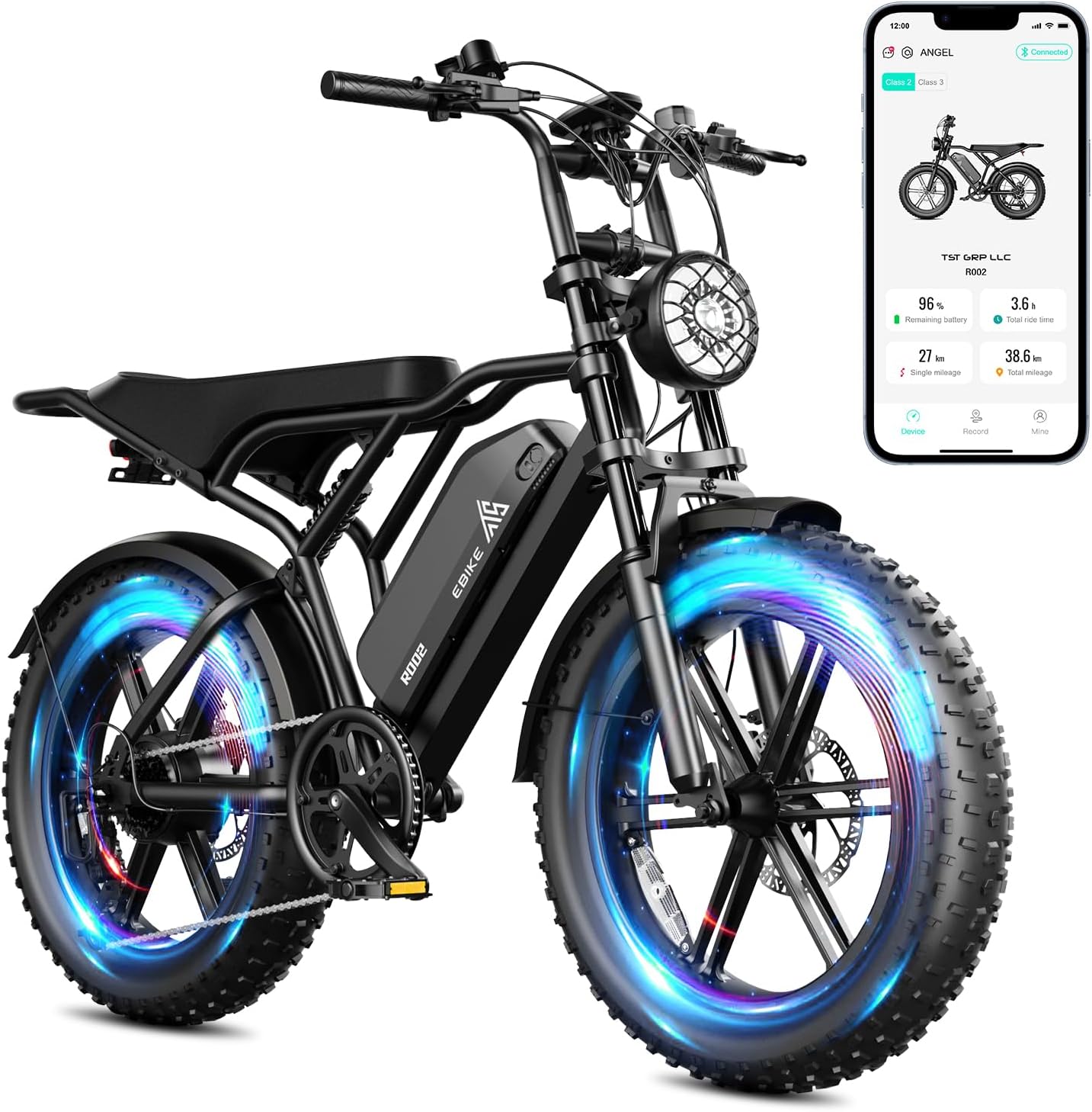 TST Electric Bike for Adults, 1500W Peak Brushless Motor 28 MPH 60 Miles/110 Miles Fat Tire E Bike with 48V 15Ah/ 25Ah Removable Battery 20" Electric Dirt Bike Hydraulic Suspension and 7-Speed