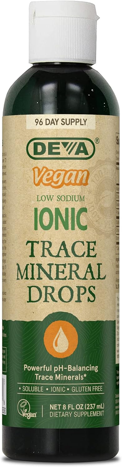 DEVA Vegan Ionic Trace Mineral Drops, Low Sodium, pH Balancing, 96-Day Supply, 8 Fl Oz