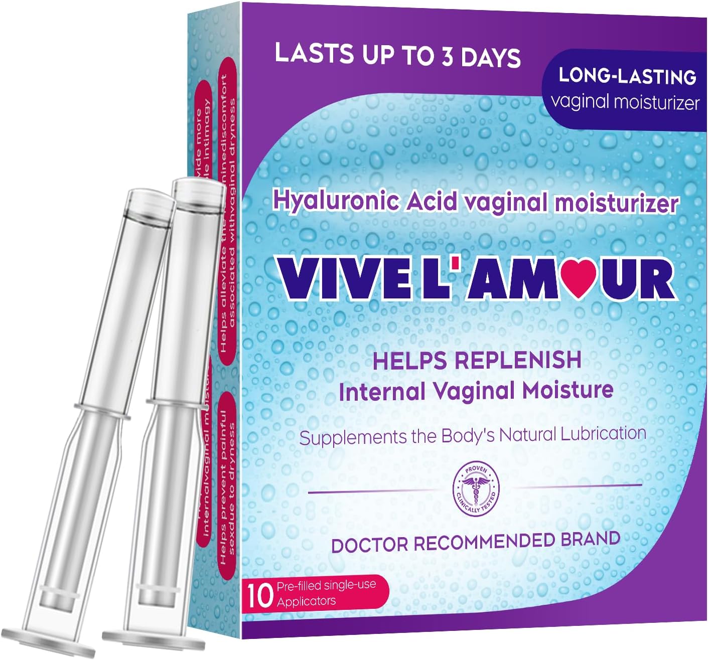 Women's Intimate Moisturizing Gel with Hyaluronic Acid & Vitamin E | 72-Hour Dryness Relief | Hormone-Free & pH-Balanced | 10 Pre-Filled Applicators
