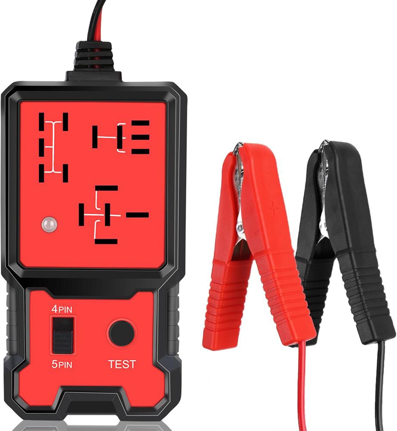 Flaconi Car Relay Tester,12V Car Battery Checker,Electronic Relay Analyzer Diagnostic Tool with Alligator Clips,Automotive Relay Tester,Suitable for Cars,Trucks,RVs