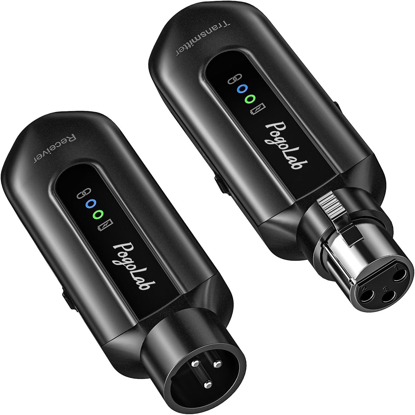 Wireless Microphone Transmitter Receiver 2.4Ghz, Wireless XLR Microphone System, Rechargeable Mic Adapter for Audio Mixer, Dynamic Mic, 48V Phantom Power for Condenser Mic