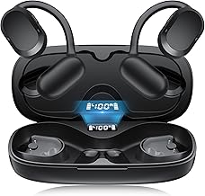 Open Ear Headphones, Open Ear Earbuds, IPX7 Waterproof, Bluetooth 5.3 True Wireless Sports Over Ear Earbuds with Earhooks, Built-in Mic, Crystal-Clear Calls for Running Workout Cycling Driving