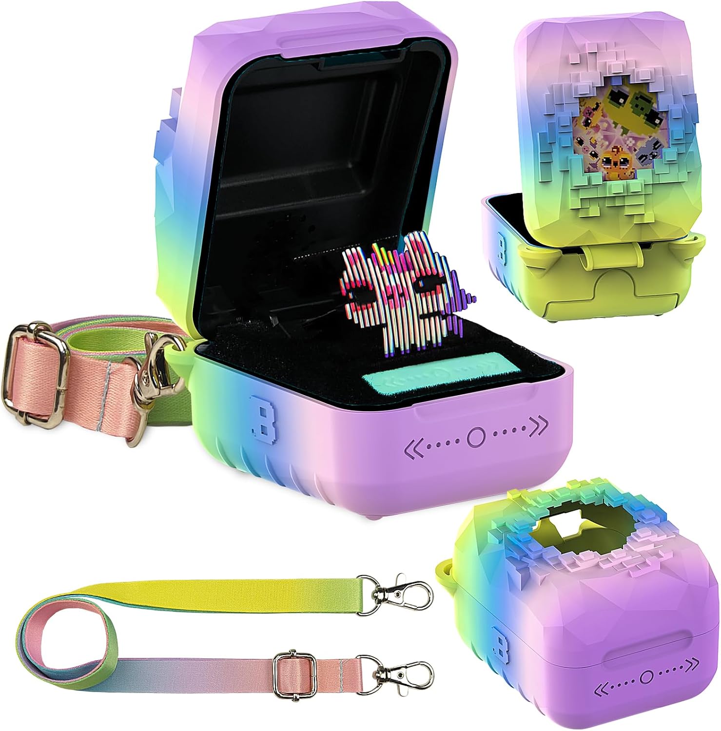 Silicone Cover Case for Bitzee Magicals Interactive Toy Digital Pet and Case, Protective Skin Sleeve for Bitzee Magicals Virtual Electronic Pets Accessories (Rainbow)