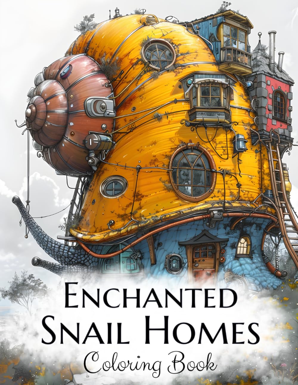 Enchanted Snail Homes Coloring Book: Architecture of Fantasy Fairy Houses. Giant Snails, Slugs & Predatory Houses. Adult Coloring Book (Enchanted Homes and Kitchens)