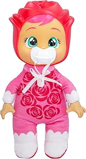 Cry Babies - Tiny Cuddles Happy Flower Rose 9" Baby Doll with Rose Flower Themed Pajamas - Ages 18+ Months