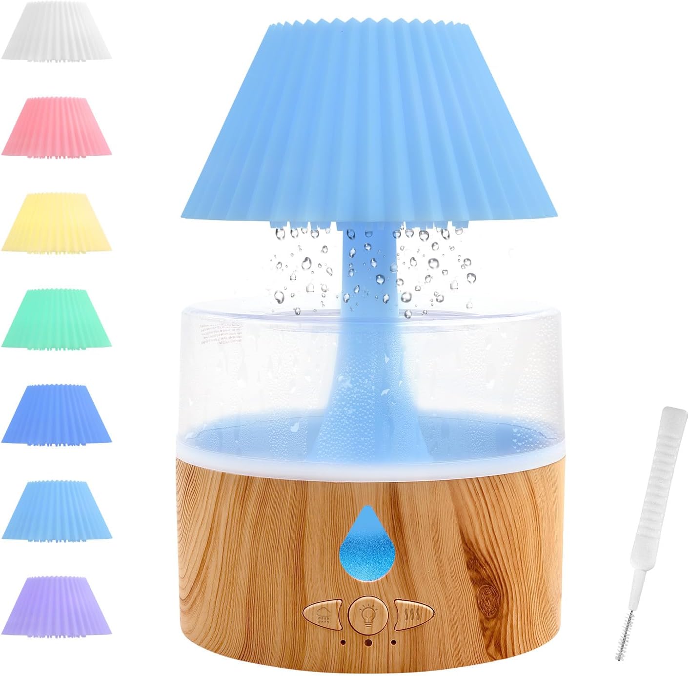 Foyucool Rain Cloud Humidifier, 3 in 1 Humidifier/Oil Diffusers/7 Colors Night Light, Humidifier for Bedroom, Simulate Falling Raindrops, for Sleeping, Relaxing, Umbrella