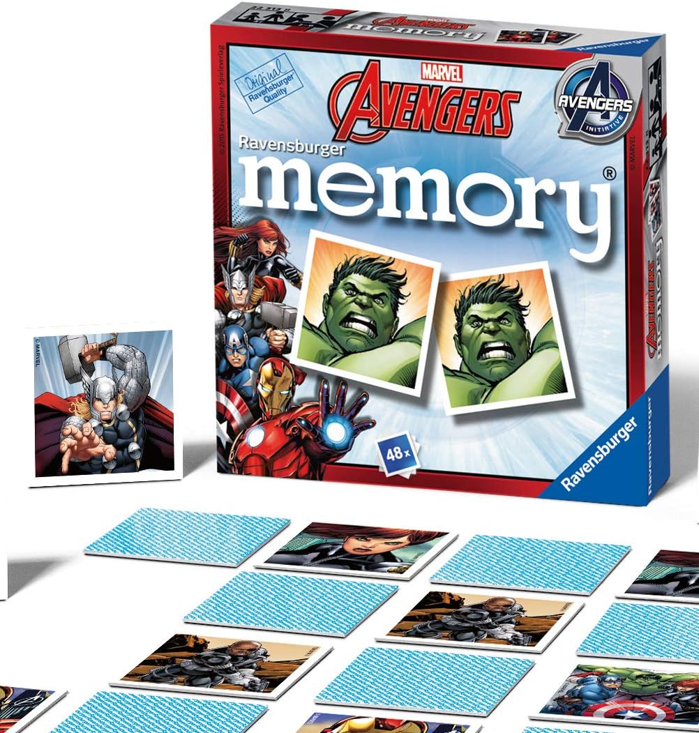 Ravensburger Marvel Avengers Mini Memory Game - Matching Picture Snap Pairs Game For Kids Age 3 Years and Up