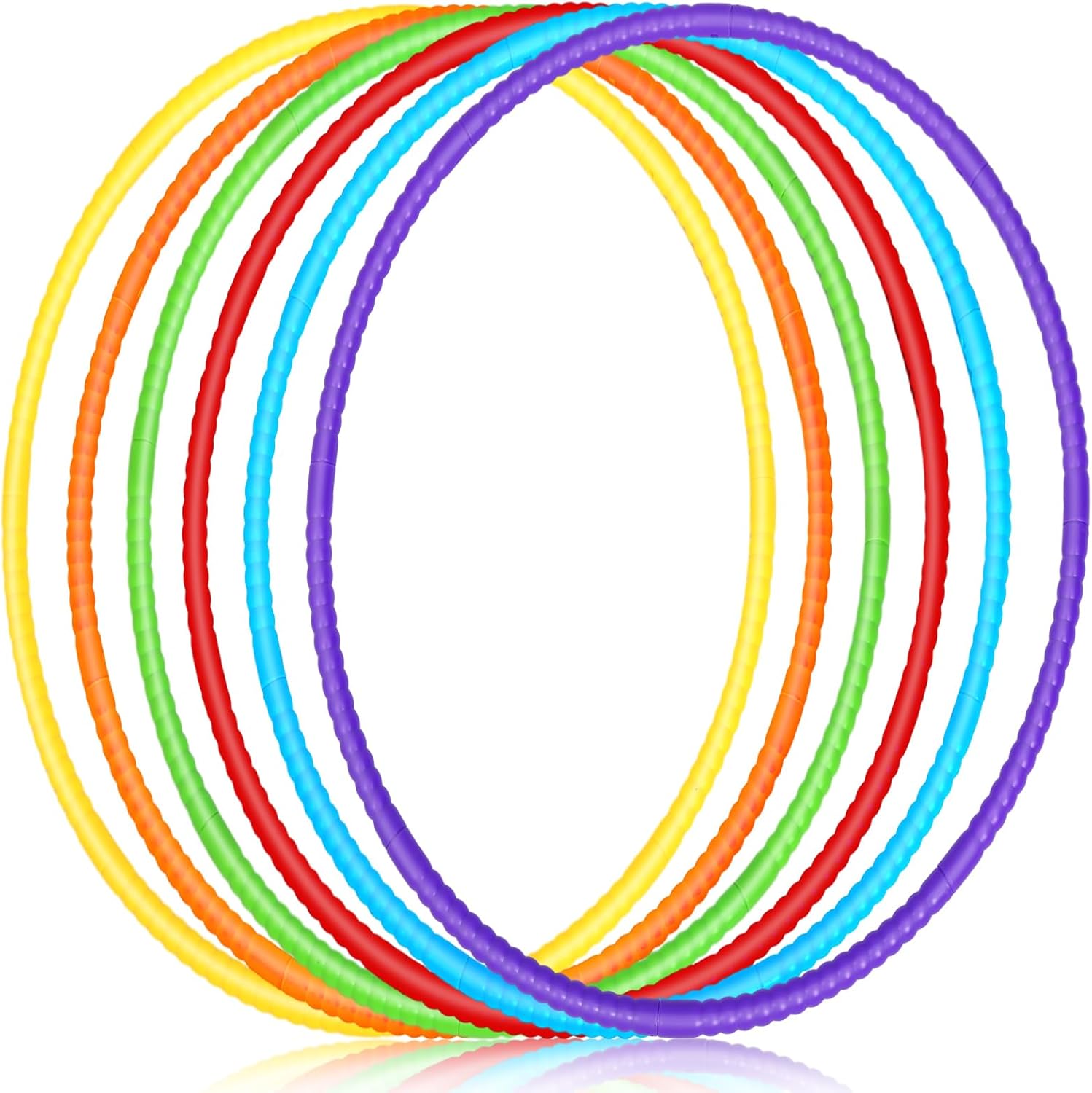 Sratte 6 Pcs Exercise Hoop Detachable Adjustable Plastic Hoops Snap Together Toy Ring Color Playground Toys for Girls and Boys Party Games, Sports, Exercise, Dog Training(28 Inch,Stylish Colors)