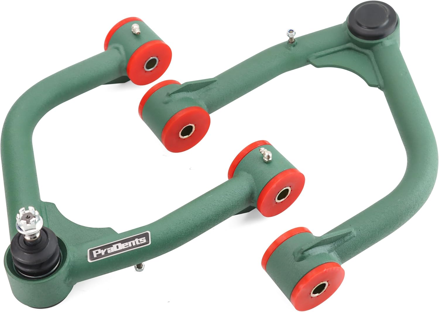 Front Upper Control Arms for 2007-2021 Toyota Tundra, 2008-2022 Toyota Sequoia, 2-4" Lift Suspension Tubular Arms with Ball Joint, Replacement OEM Factory Suspension Arms, Wrinkle Green