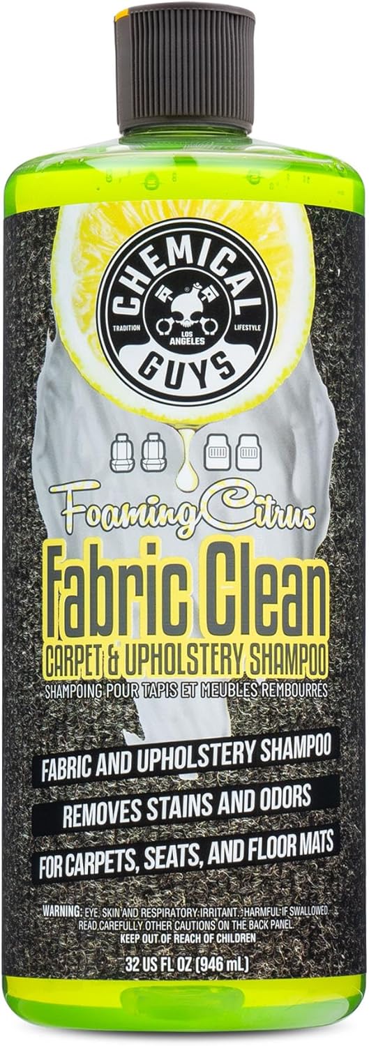 Chemical Guys Foaming Citrus Fabric Clean Carpet & Upholstery Cleaner (Car Carpets, Seats & Floor Mats), Safe for Cars, Home, Office, & More, Extra Large Size 32 fl oz, Citrus Scent - CWS20332