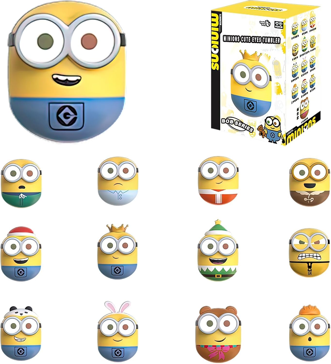 Minions Blind Box Figures, Musical Wobbler, Cute Tumbler Wobbler Toys to All Ages, Action Figures Tumbler Toys for Kids Boys Girls, 6 Pack