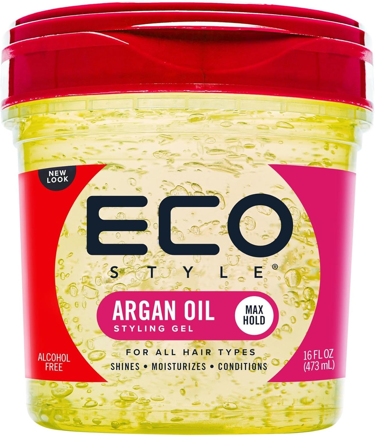 Eco Style Moroccan Argan Oil Eco Styler Hair Gel, Hydrate and Style, Alcohol-Free, Green 473 ml (Pack of 1)