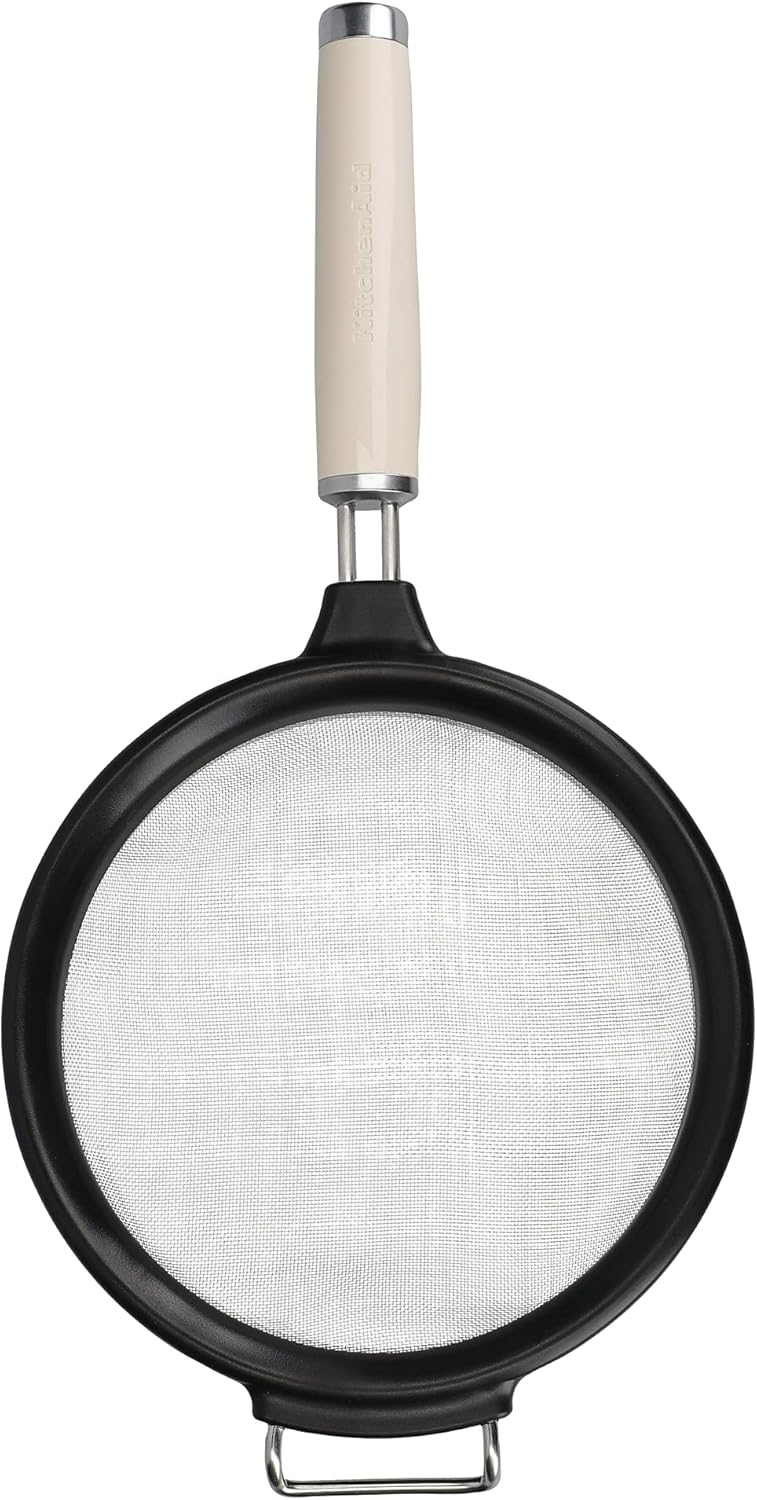 KitchenAid Sieve, Mesh Strainer, Medium 17.5 cm, Almond Cream