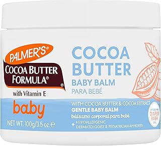 Palmer's Baby Balm, Cocoa Butter Formula Hydrating Baby Cream, 3.5 Oz, Nourishing Dry Skin, Eczema, Cradle Cap & Diaper Rash Cream, Hypoallergenic, 48Hr Moisture, Dermatologist Tested Baby Essentials