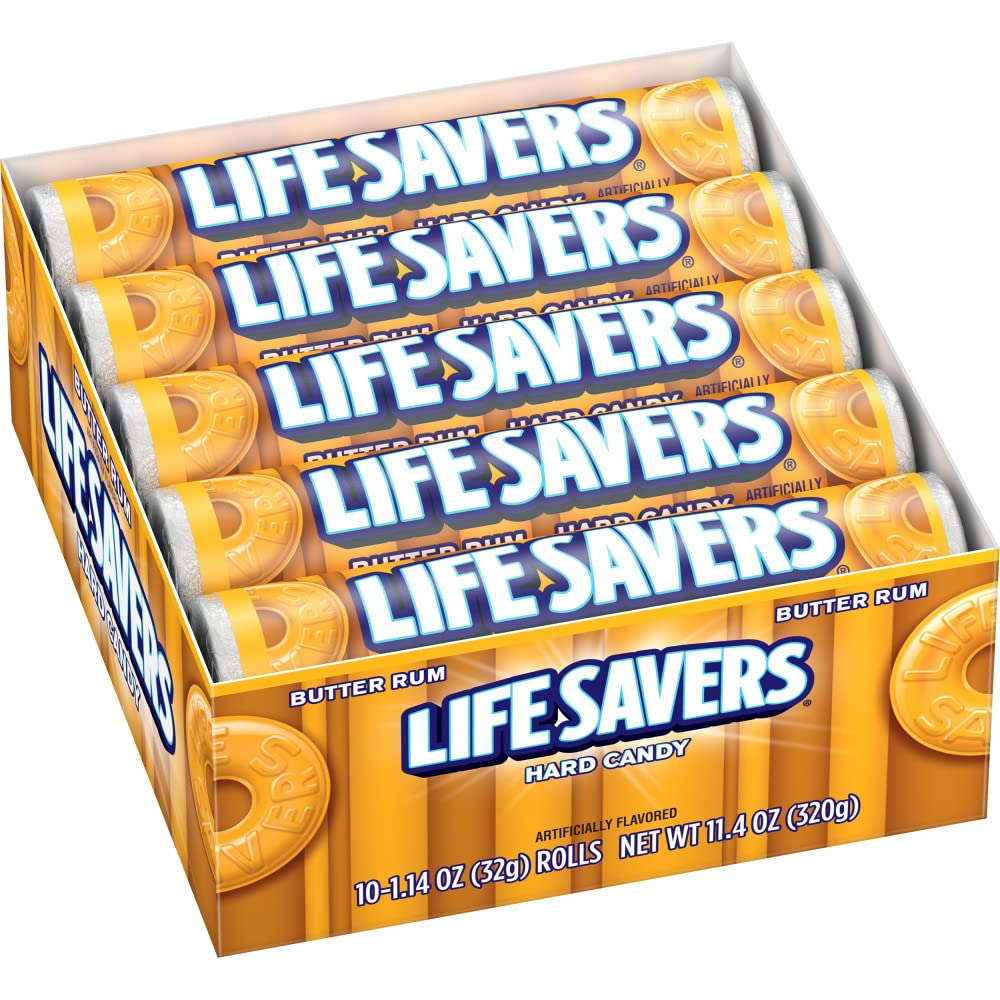 LIFE SAVERS Butter Rum Hard Candy Bulk, 1.14 ounce (20 Single Packs)