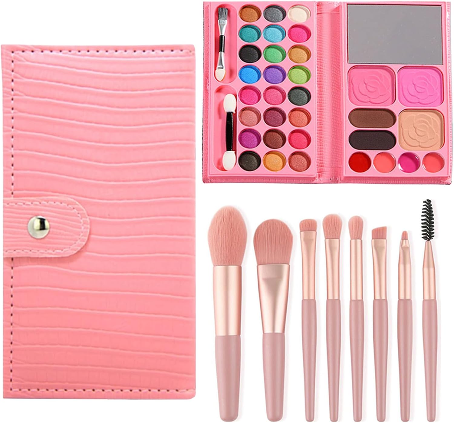 GWAWG 33 Colors Makeup Sets for Girls, Non-Toxic Washable Children's Makeup Toys with 8 Brushes, Kids Cosmetics Beauty Set Gift for Halloween Christmas Stage Performance Birthday Party