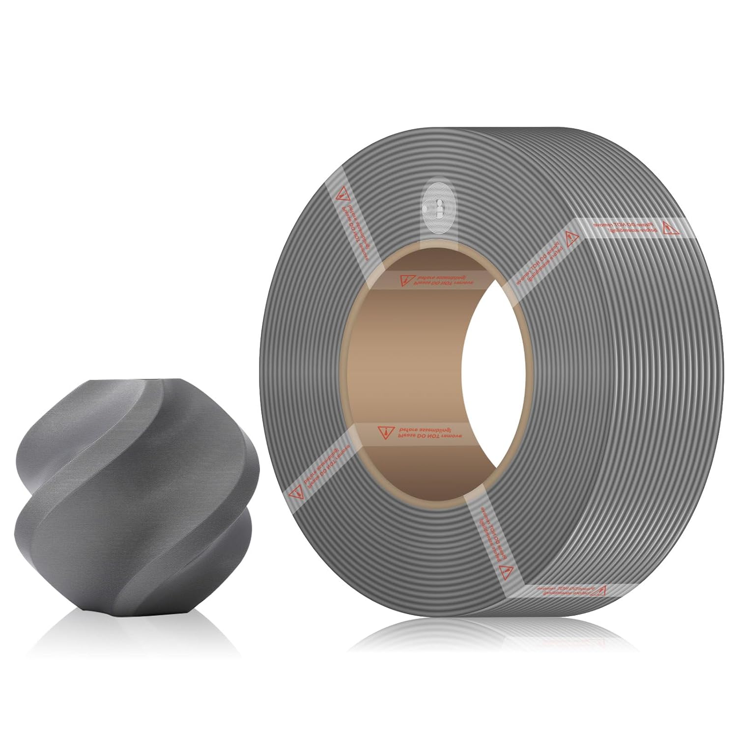 PLA Basic Refill Filament with RFID Compatible with BambuLab A1/A1 Mini/X1/P1 Series 1.75mm 1KG Spoolless 3D Printer Refilament Dimensional Accuracy +/- 0.03mm-Silver (10102)