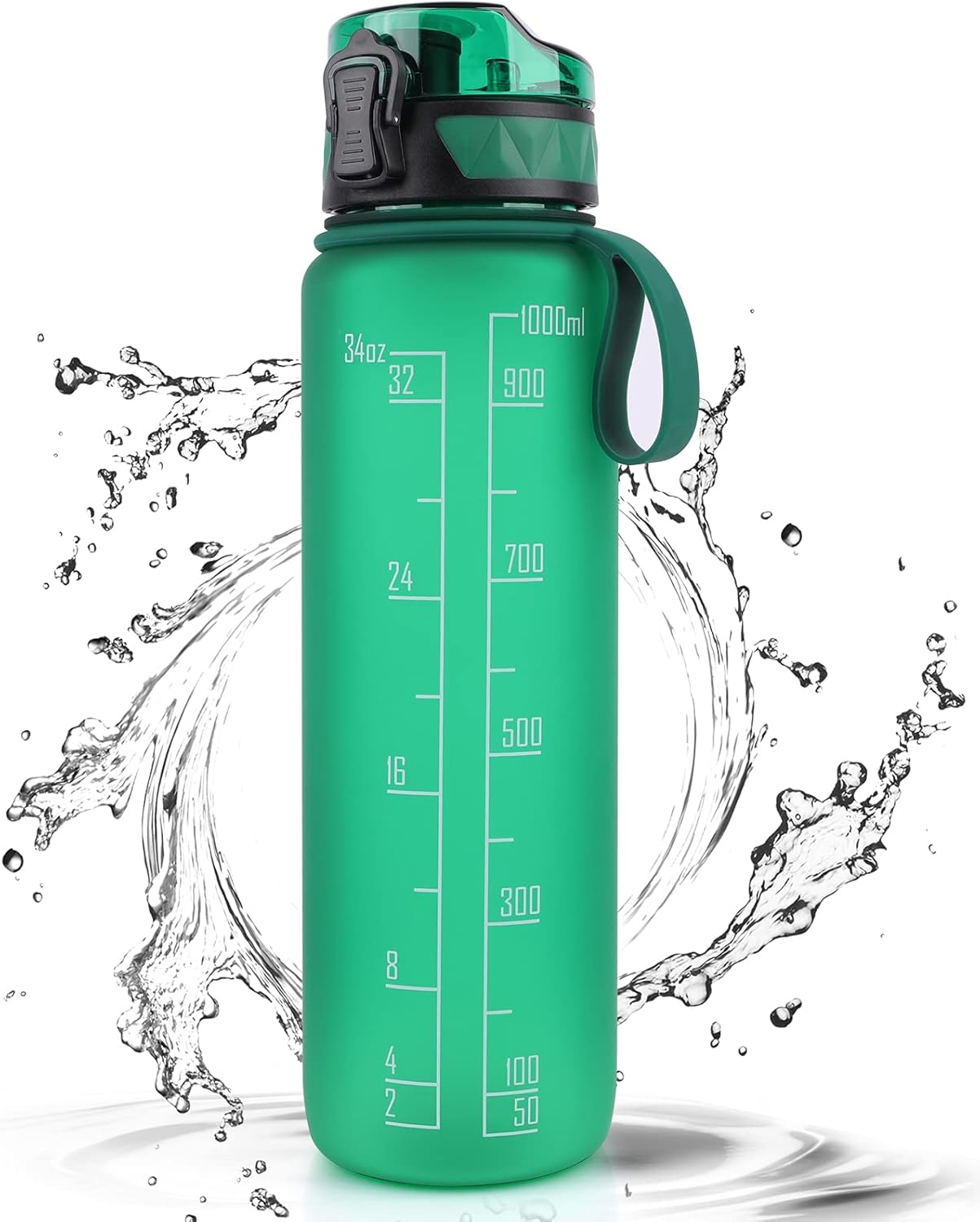 FULDENT Sports Water Bottle 1L Leakproof Design Water Bottle, BPA Free Tritan Plastic Drinking Bottle for Teenager, Adult, Sports, Hiking, Gym, Fitness, Outdoor, Cycling, School & Office