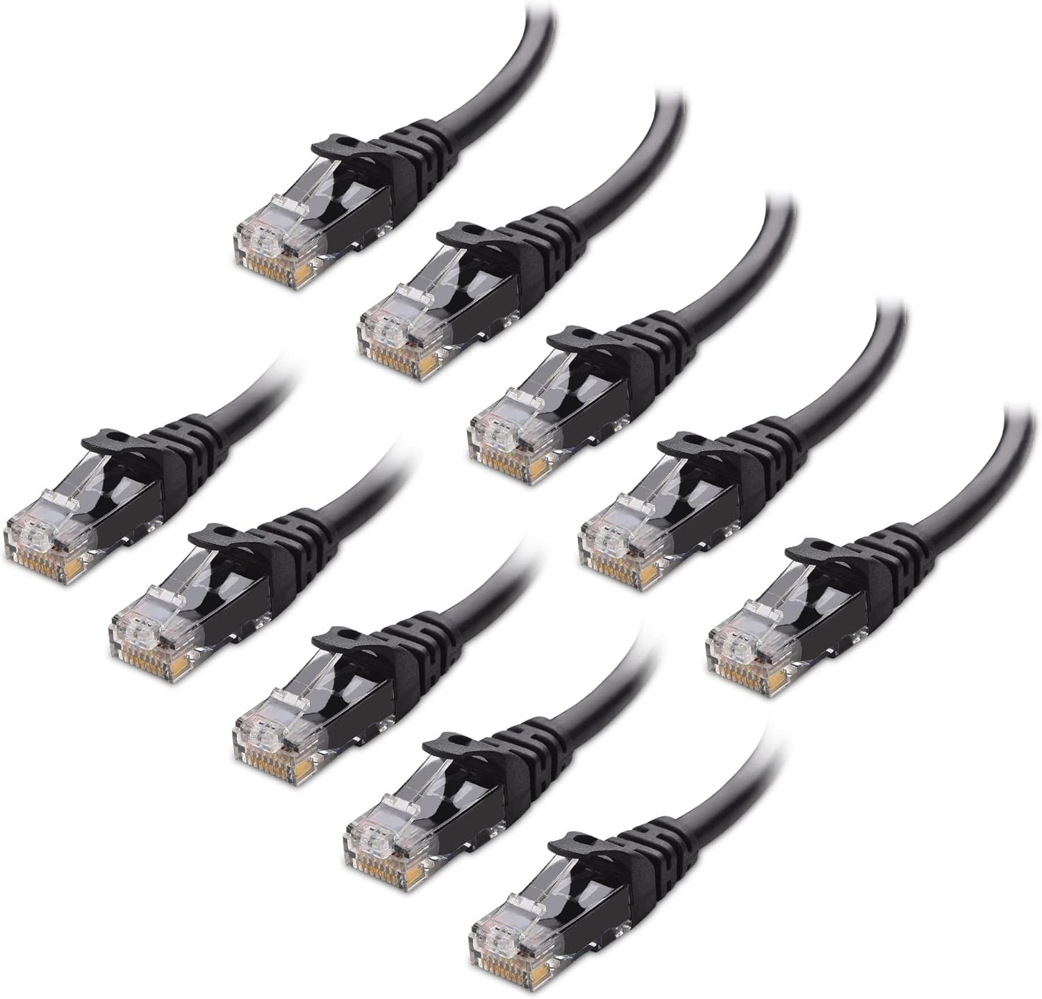 Cable Matters 10Gbps 10-Pack Snagless Cat 6 Ethernet Cable 10 ft (Cat6 Cable, Cat 6 Cable, Internet Cable, Network Cable) in Black
