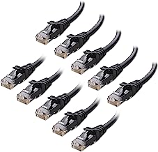 Cable Matters 10Gbps 10-Pack Snagless Cat 6 Ethernet Cable 10 ft (Cat6 Cable, Cat 6 Cable, Internet Cable, Network Cable) in Black