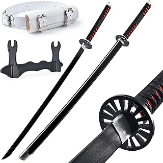 Demon Slayer Sword 41inch,with Display Stand and Belt, Rengoku Sword/Tanjiro Sword/Zenitsu Sword/Anime Original Texture,for Demon Slayer Cosplay and Collection,Various Styles Available