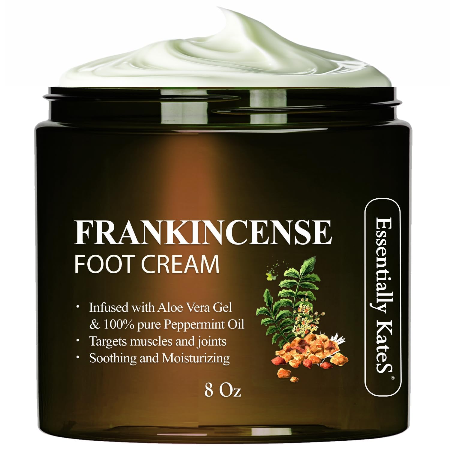 Essentially KateS Frankincense Oil Foot Cream 8 Fl Oz - Fight Soreness and Stiffness in Tired Feet - Foot Sole, Achilles, Foot Bridge, Ankle and Foot HillFoot Cream - (Parent) (8 Fl Oz, Frankincense)