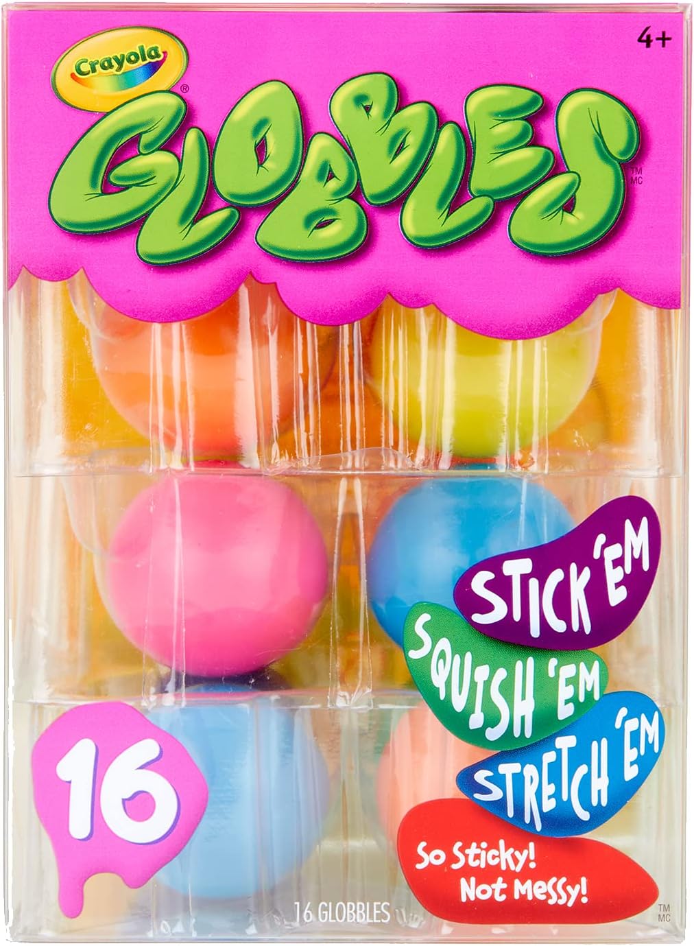 Crayola Globbles Squish Toys (16ct), Easter Egg Toy & Essential Easter Basket Stuffers, Sticky Stress Ball for Adults & Kids, Squishy Balls, Calming Sensory Gift for Stress Relief