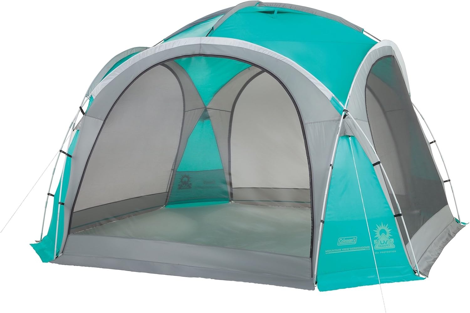 Coleman Gazebo Event Dome Shelter, L - 3,65M x 3,65M for Festivals, Garden and Camping, Sturdy Steel Poles Construction, Large Event Tent, Shelter with Sun Protection SPF 50+, L, Blue