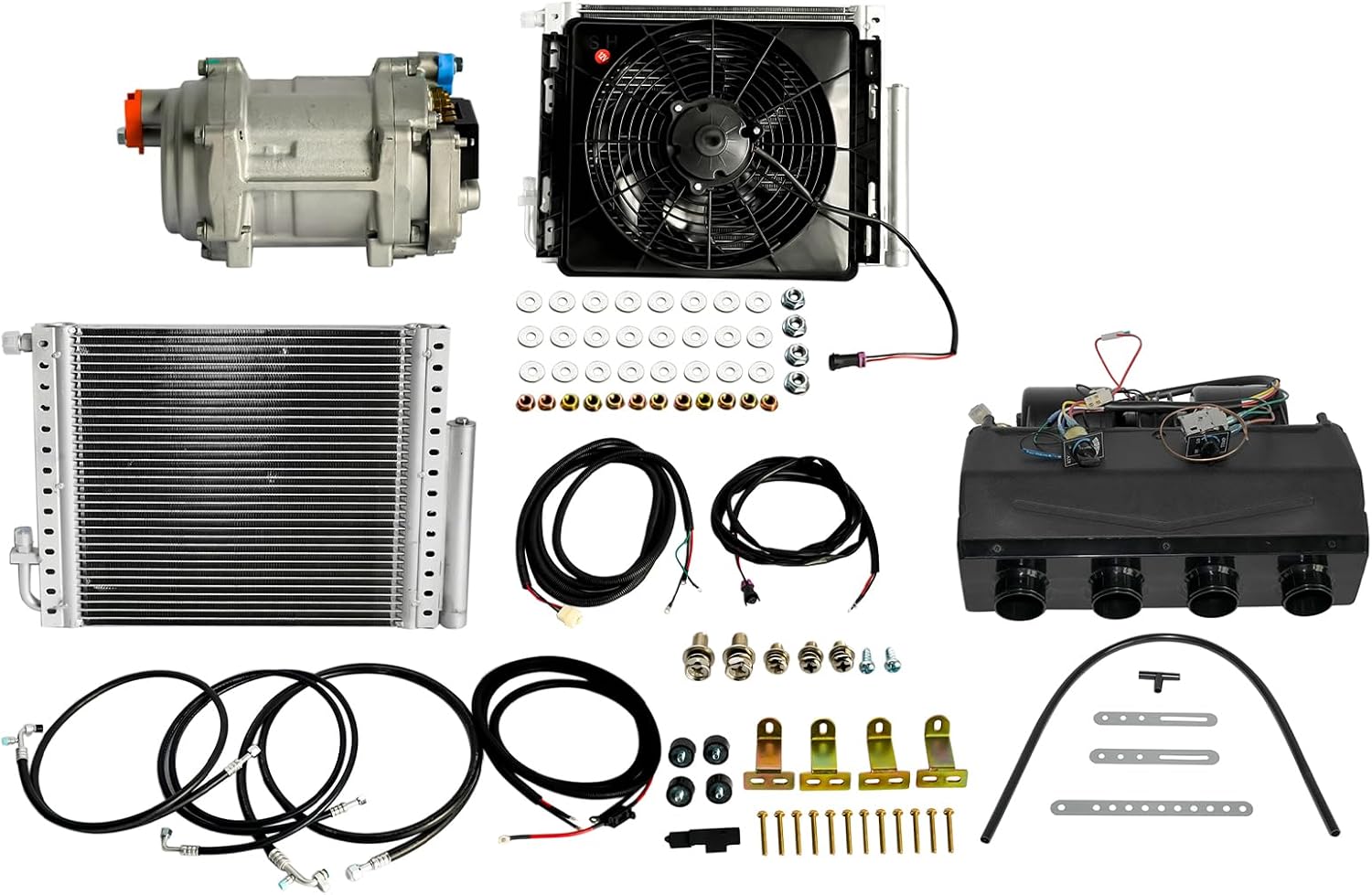 Underbody Electric Air Conditioner, 12V Underbody Air Conditioning Kit for Cars, Cooling and Heating Evaporator Air Conditioning Unit, Compressor Cooling Universal, for Car Vans