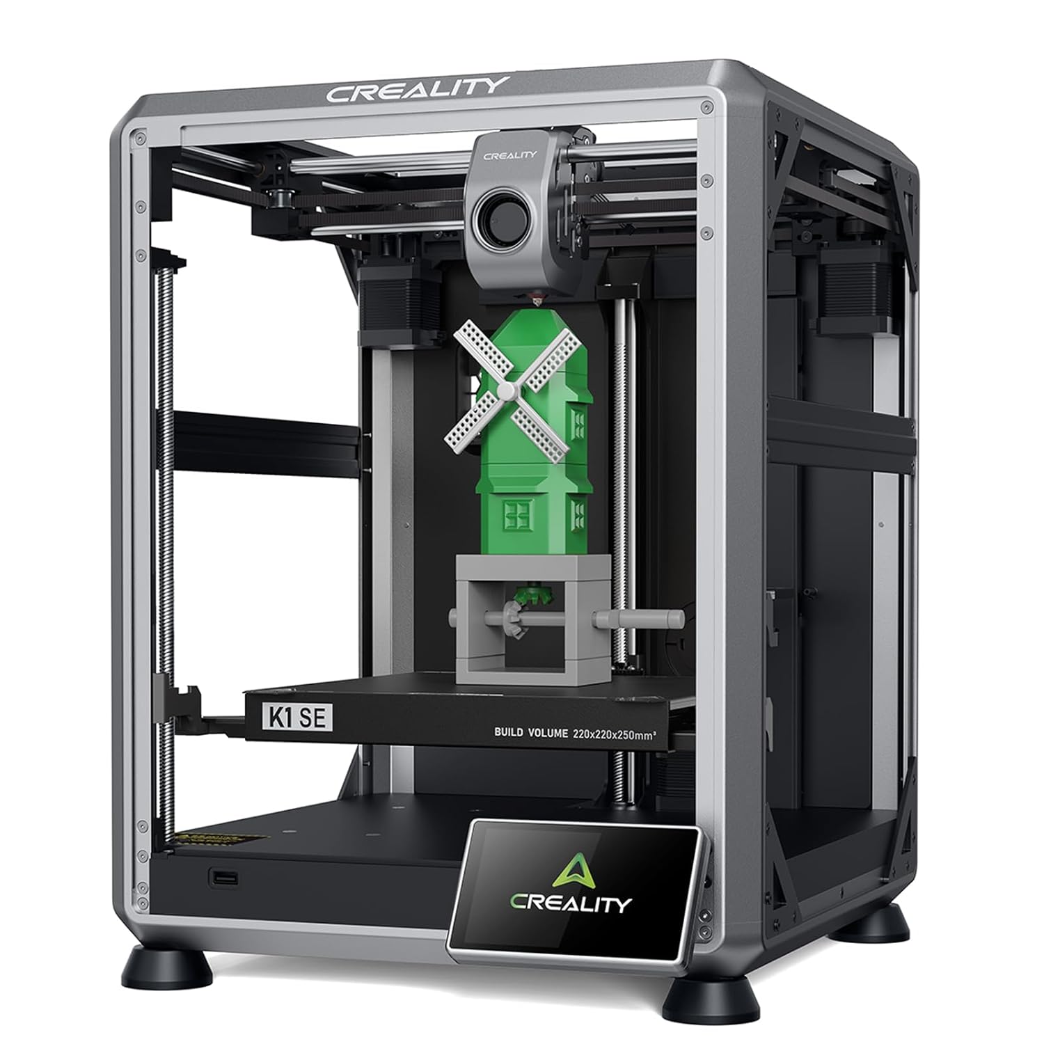 Creality 3D Printer, K1 SE Fully Assembled Auto Leveling FDM 3D Printers for Kids and Beginners, 600mm/s Max High-Speed Printing, Core XY All Metal Structure, Larger Print Size 250x220x220mm