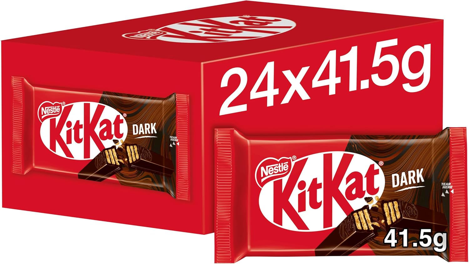 Kit Kat 4 Finger Dark Milk Chocolate Bars, 24 x 41.5 g