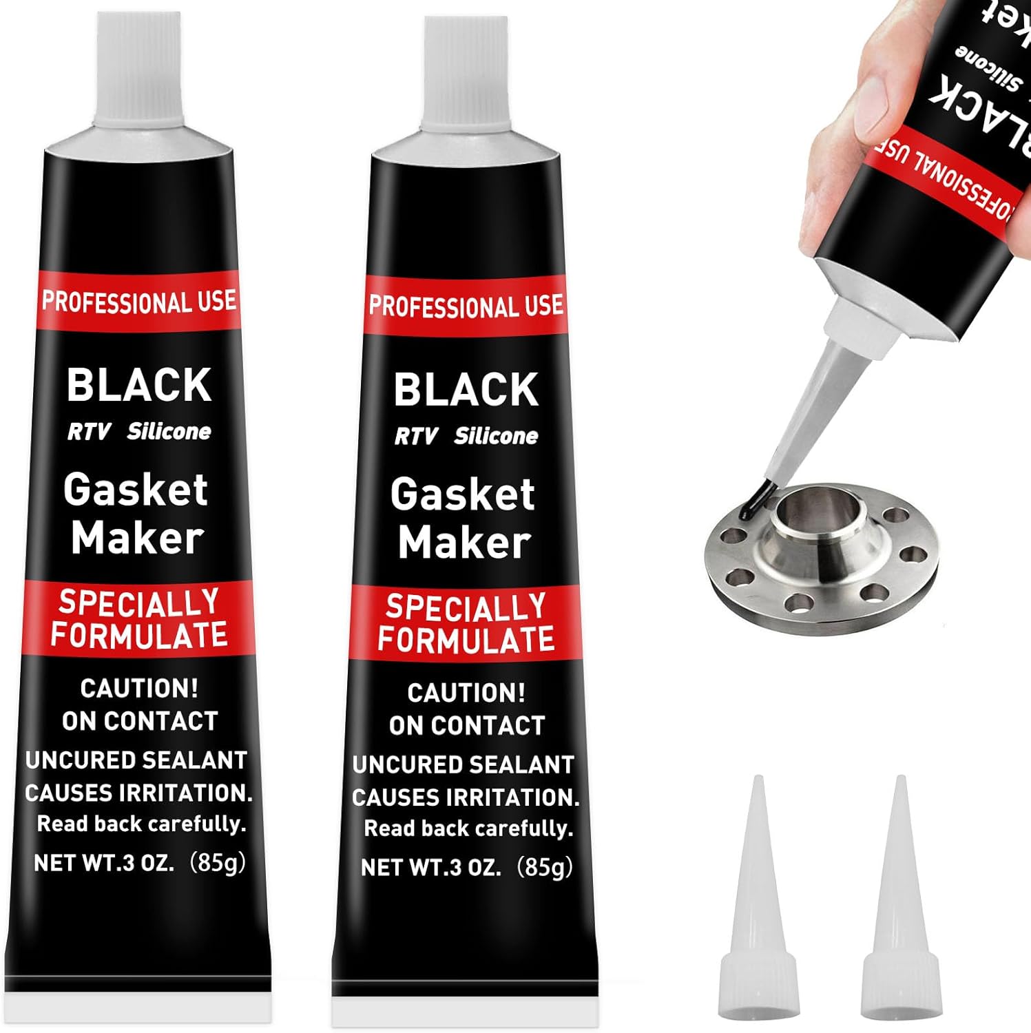 170g RTV Silicone Gasket Maker, Black Silicone Sealant Shockproof and Leakproof, High Temperature Resistant, RTV Sealant Can be Used in Engines, Transmissions, Superchargers and All Types of Gaskets