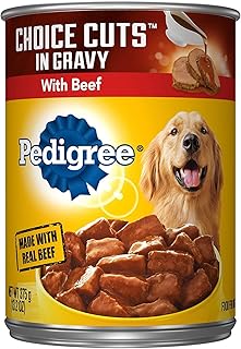 PEDIGREE CHOICE CUTS IN GRAVY Adult Canned Soft Wet Dog Food with Beef, 13.2 oz. Cans 12 Pack
