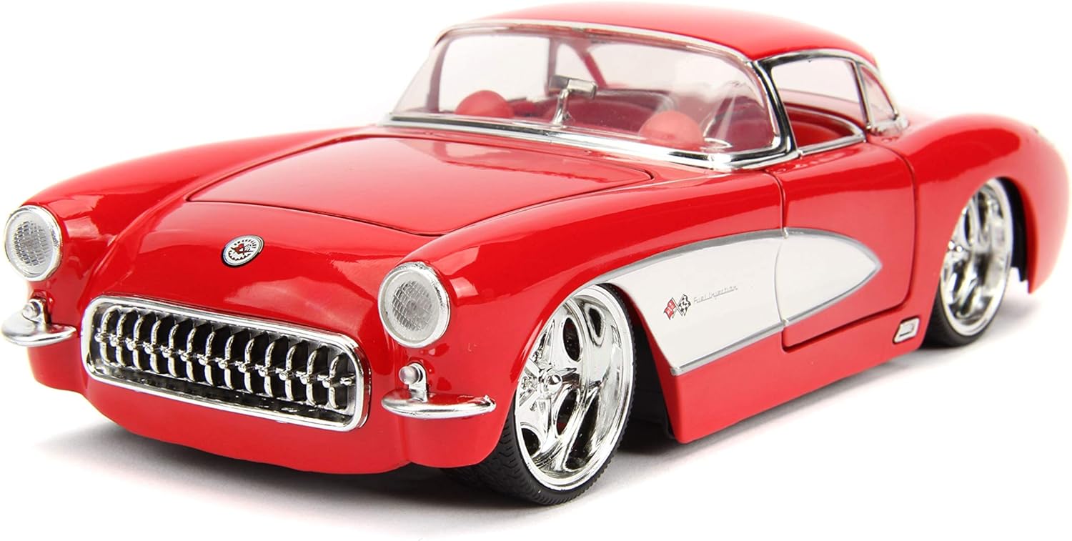 Jada 1957 Chevrolet Corvette Red with Red Interior Bigtime Muscle 1/24 Diecast Model Car 31451