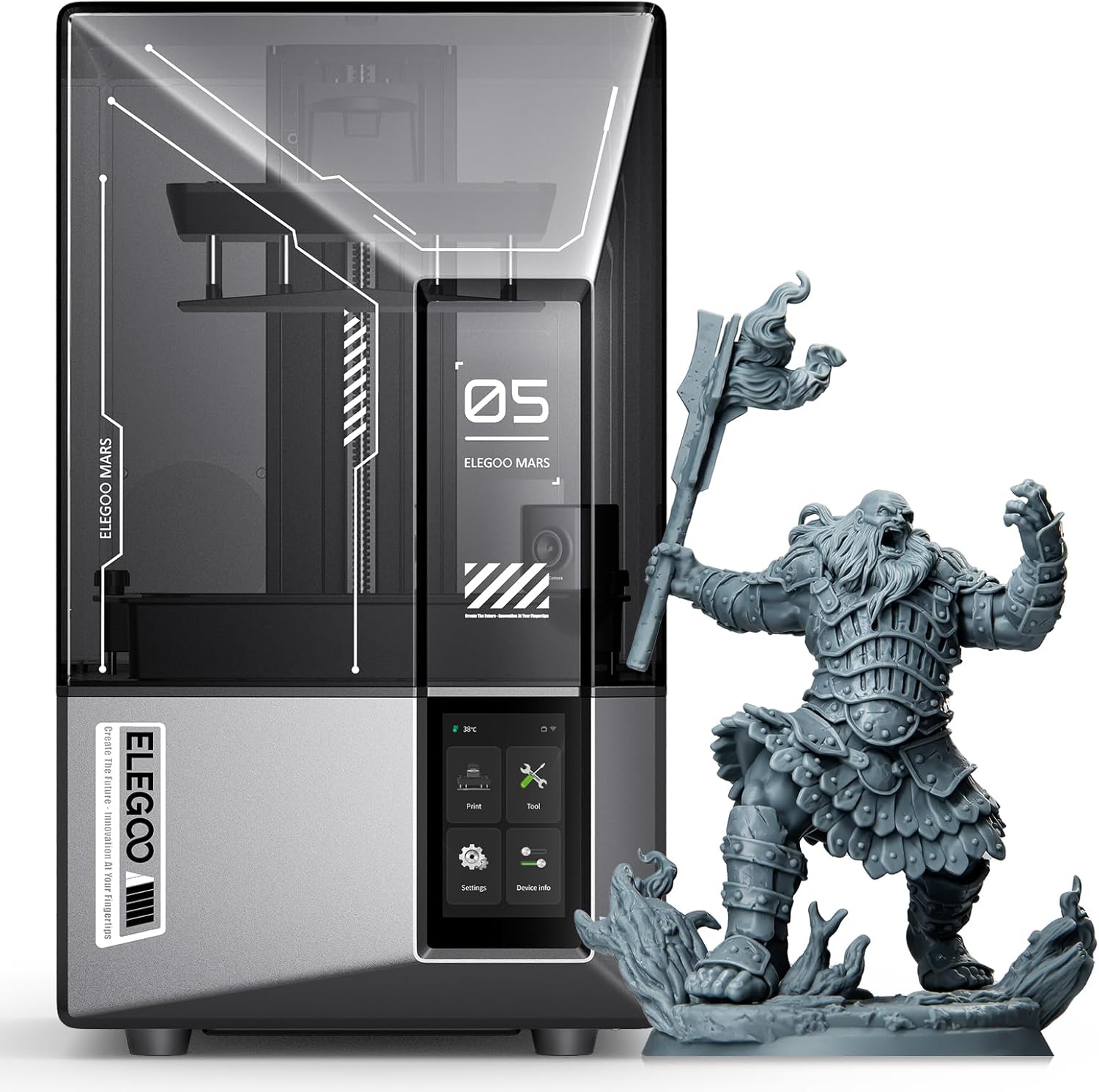 ELEGOO Mars 5 Ultra 9K Resin 3D Printer, 150mm/h High Speed Printing, Smart Automatic Leveling, Intelligent Detection, WiFi-Transfer, Printing Size of 153.36 x 77.76 x 165 mm³
