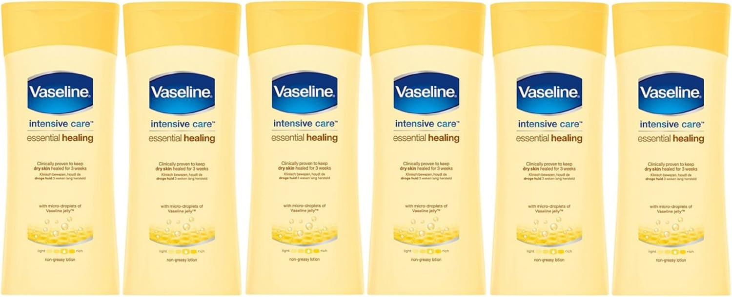 x6 Vaseline Intensive Care Essential Healing Dry Skin Body Lotion 200ml