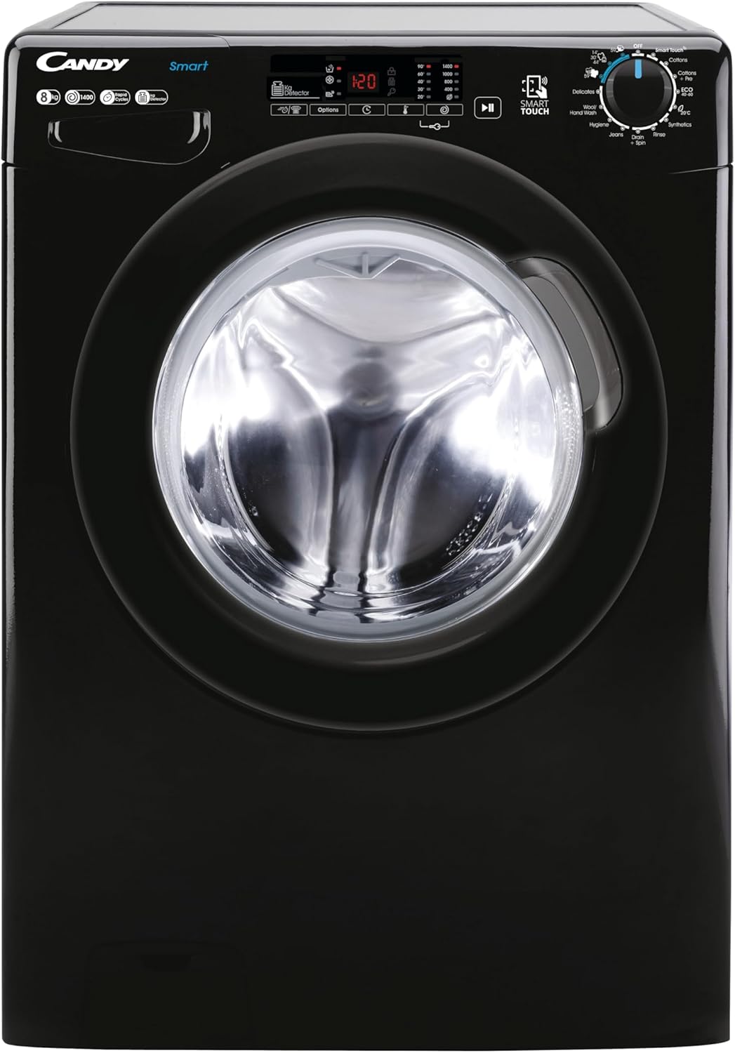 Candy CS148TWBB4/1-80 8kg Freestanding Washing Machine with 1400 rpm - Black - B Rated