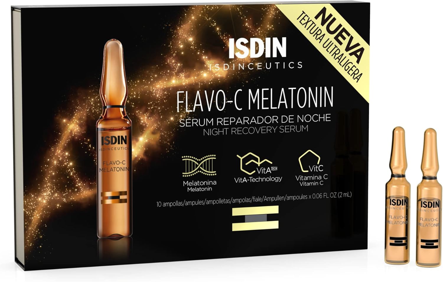 ISDIN Isdinceutics Flavo-C Melatonin Night Repair Serum (10 ampoules) | stimulates the antioxidant defences of the skin
