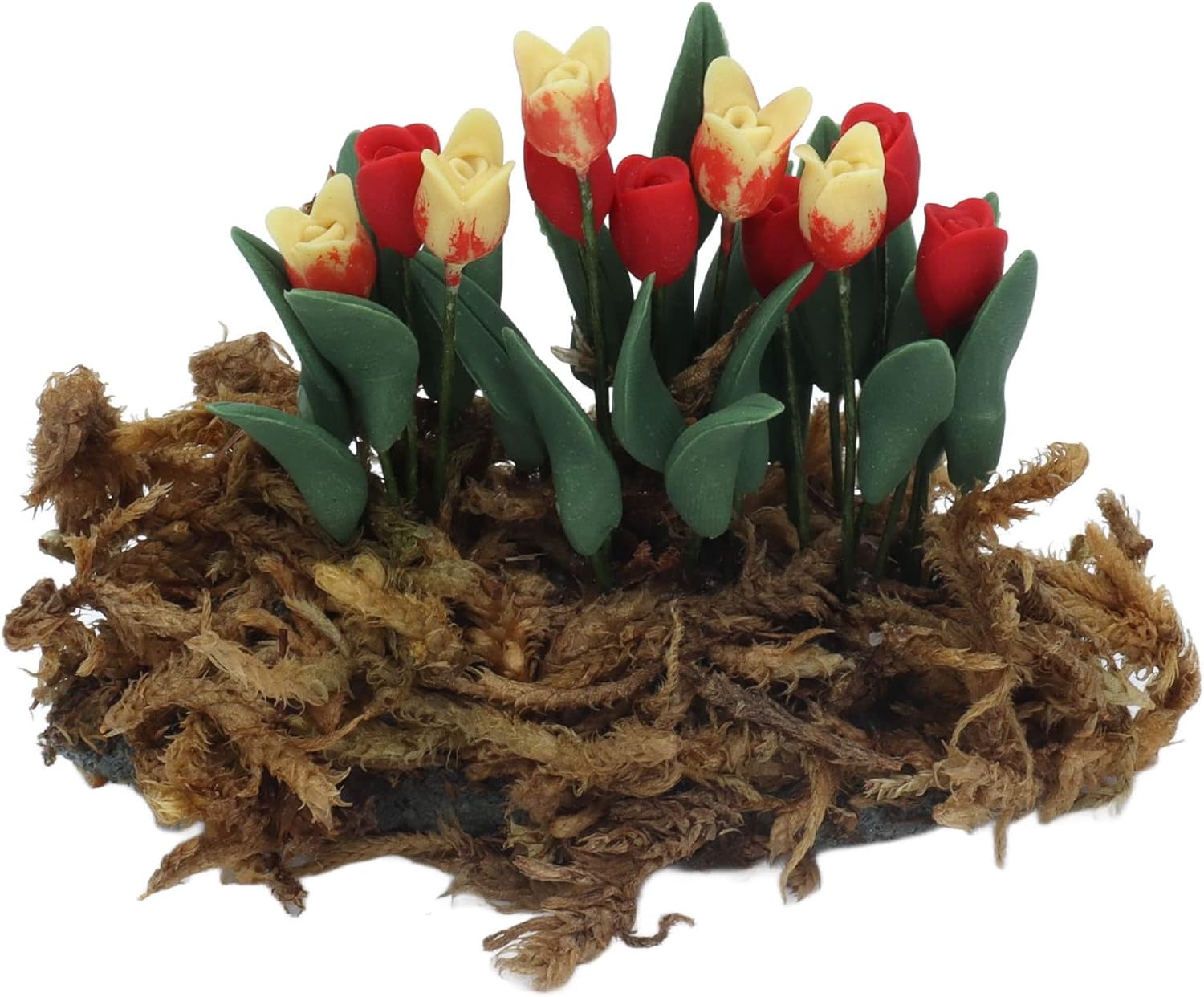 Dilwe 1:12 Dollhouse Flower, Miniature Tulip Flowers DIY Dollhouse Flowers Dollhouse Decorations for Kid