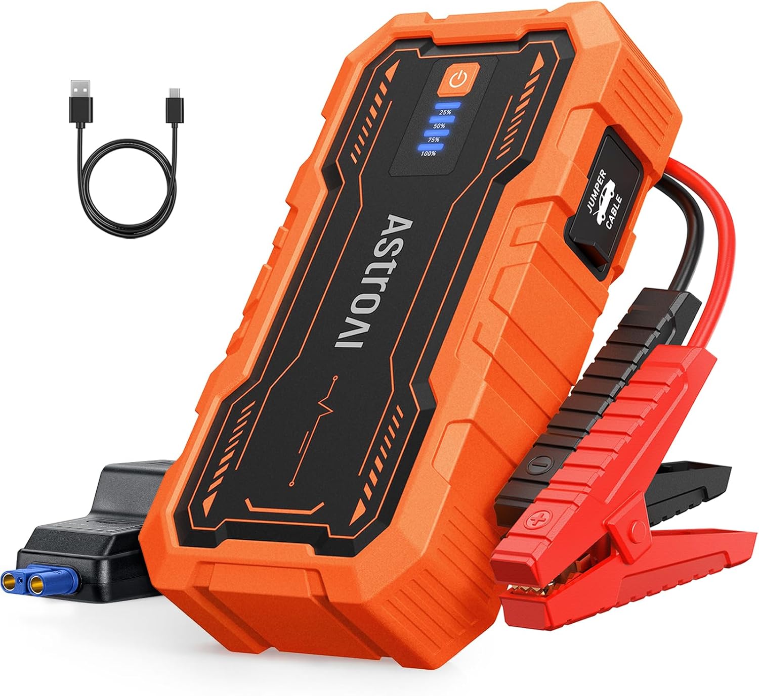 AstroAI S8 Pro 3000A Car Battery Booster Jump Starter Power Pack & Portable Car Jump Starter Power Bank for 12V Vehicles (9.0L Petrol / 7.0L Diesel), with Smart Jumper & LED Torch