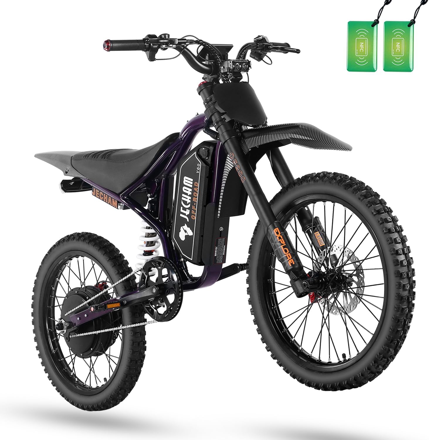 3000W/4700W Peak Electric Dirt Bike for Adults/Teen,40-50MPH Speed，100-130 Miles Commuter Electric Bike, Lightweight Aluminum Alloy Frame,Puncture-Resistant Tire, Dual Suspension,Dual Hydraulic Brake