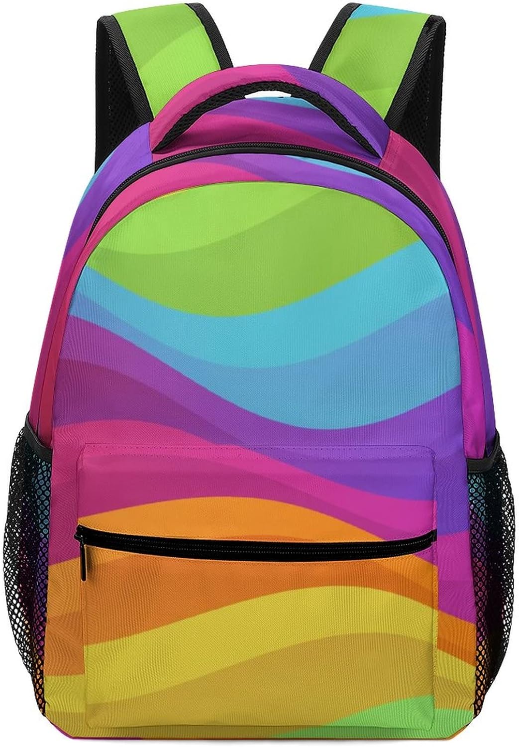 Printed Teens Casual Daypack Primary School Bag Personalized Kids Backpack Rainbow Candy Color