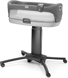 Chicco Close to You 3-in-1 Bedside Bassinet, Portable Newborn Bassinet with Wheels, Adjustable-Height Changing Table | Heather Grey/Grey