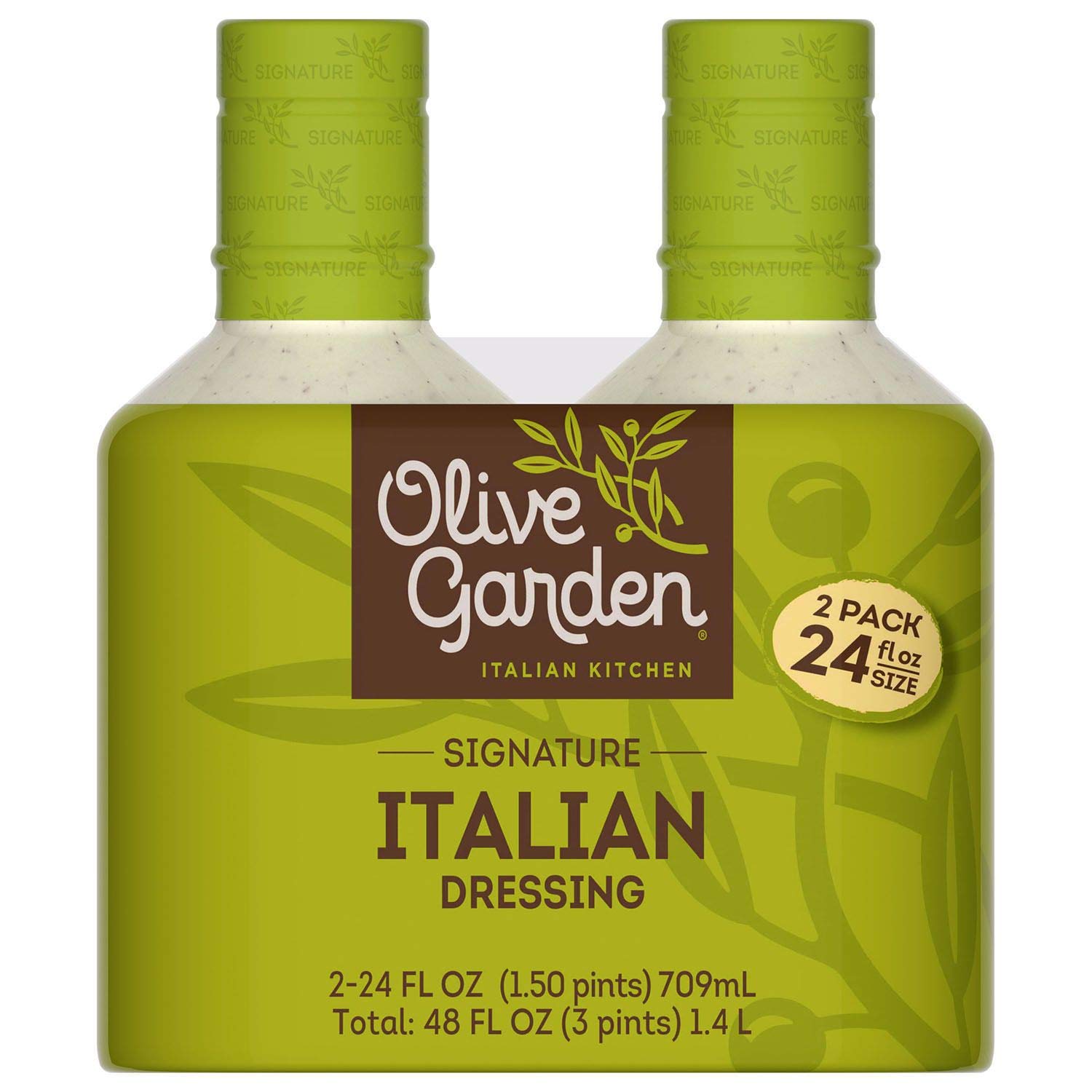 Olive Garden Signature Italian Dressing (24 Ounce bottle, 2 Count)(Pack of 4)
