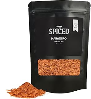 SPICED Ground Habanero Powder, 12 Oz of Ground Habanero Pepper in Closable Bag, Great for Salsa, Marinade, Sauce, Spice Blends and Tex Mex Dishes