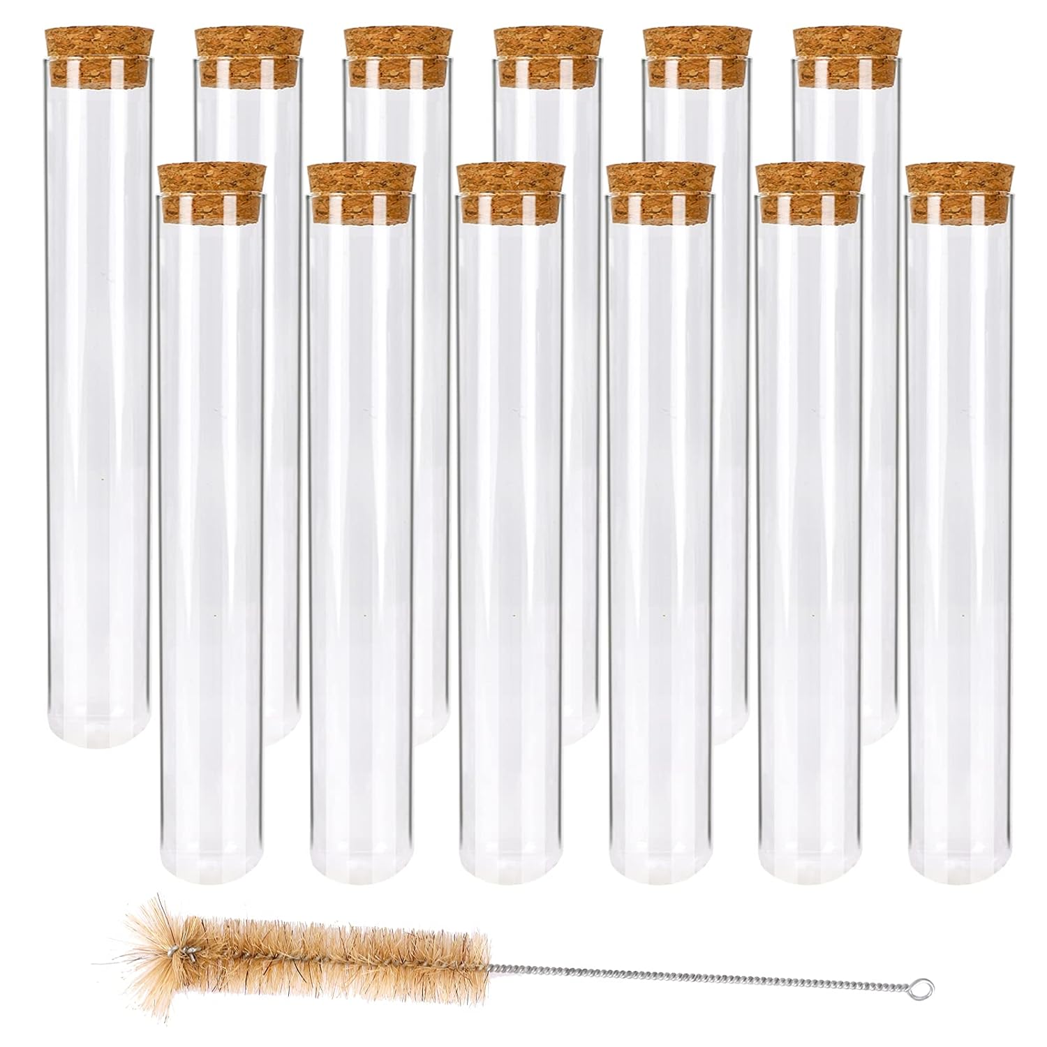 DEPEPE 12pcs 80ml Test Tubes, 25x200mm Glass Test Tubes with Cork for Plants, Bath Salts, Party Decoration