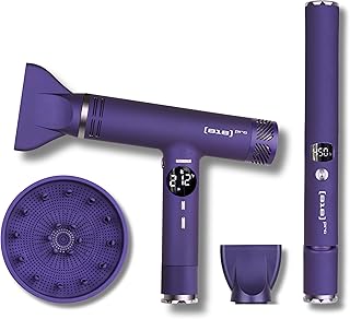 818 Pro Salon Hair Dryer and Straightener Set | 110000 RPM High Speed Ionic Ultralight XCell Blow Dryer with Diffuser | Titanium Hair Straightener and Curler 2in1 | Detachable Power Cord 9 ft