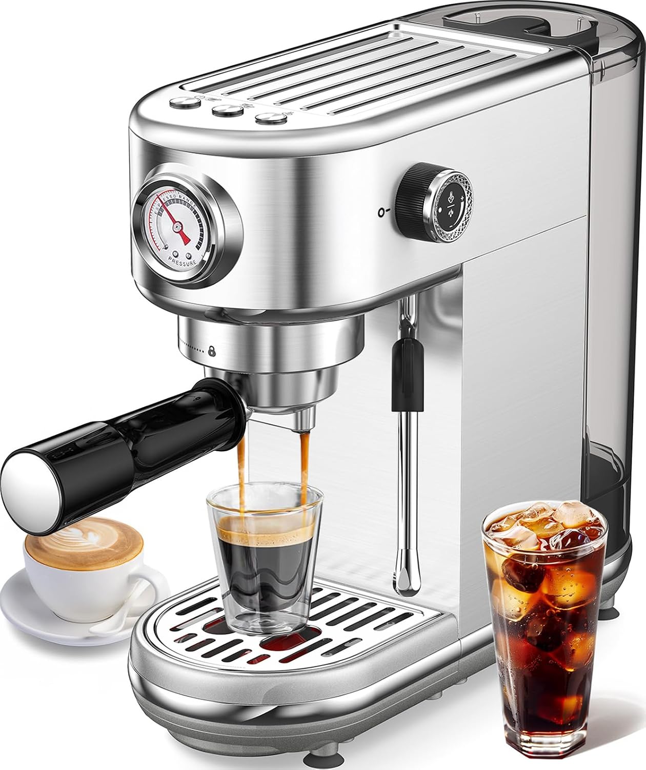 atatix Espresso Machine with Milk Frother, 20 Bar Pressure Espresso Maker