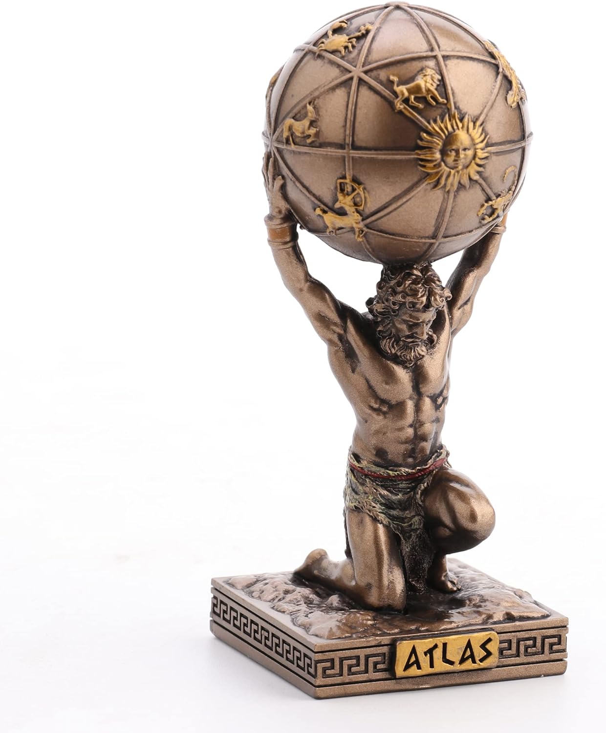 Veronese Design 3 3/4 Inch Atlas Greek Titan Bearer of The Sky Resin Hand Painted Bronze Finish Miniature Figurine